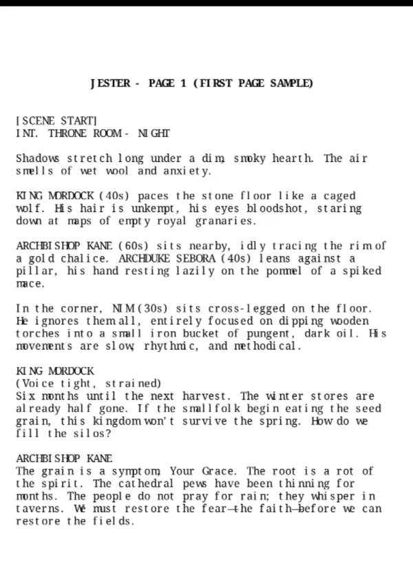 Jester first page