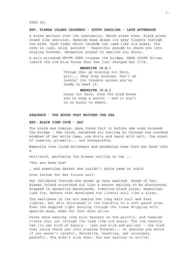 Black Pine Cove first page