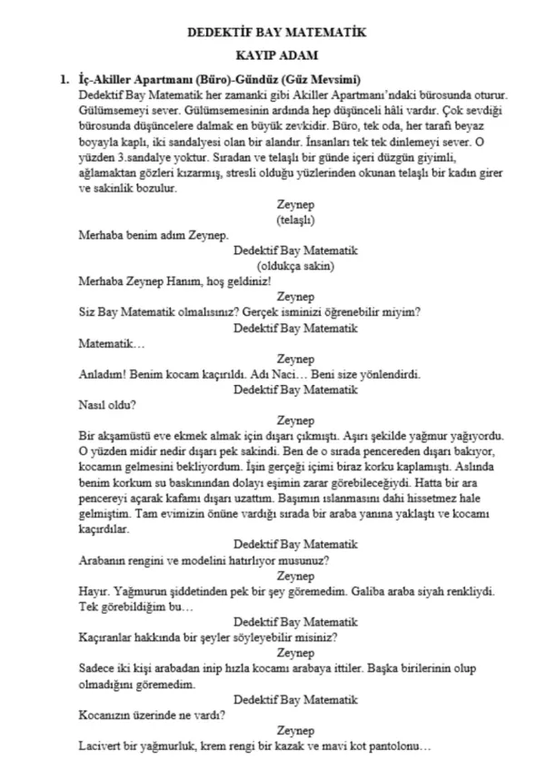 DEDEKTİF BAY MATEMATİK first page