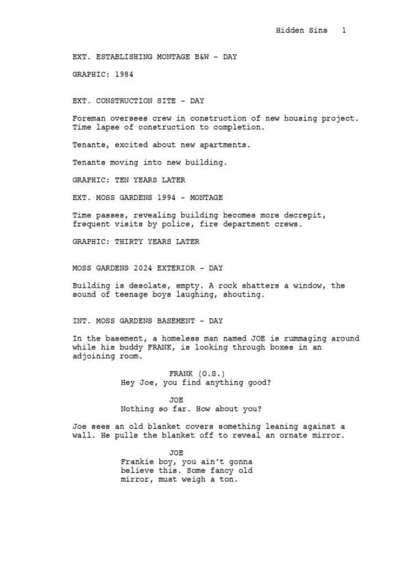 Hidden Sins first page