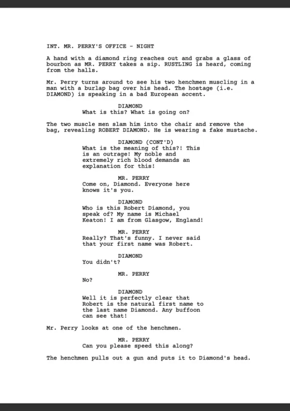 Robert Diamond & the Red Ruby Robbery first page